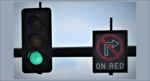 no right turn on red sign