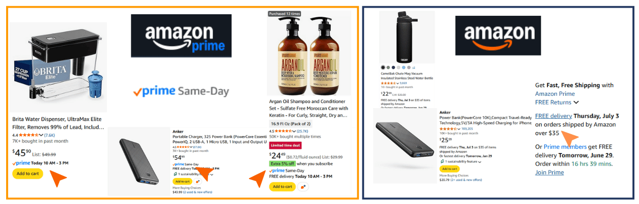 amazon prime vs non-prime