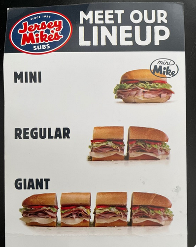 sandwich sizes