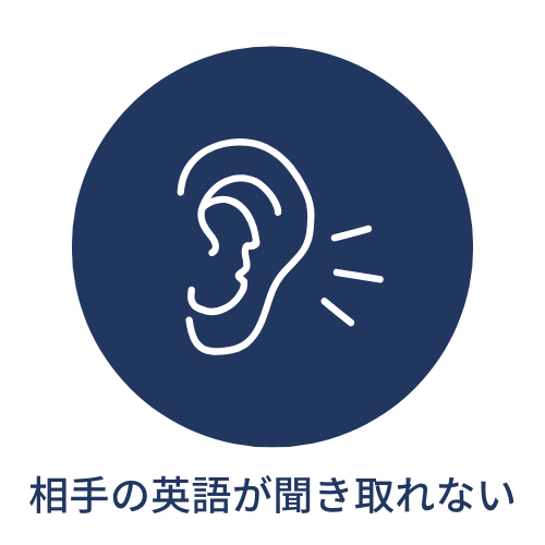 相手の英語が聞き取れないを表現するイラスト