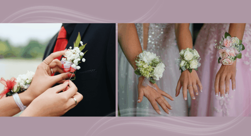 コサージュとブートニアの写真